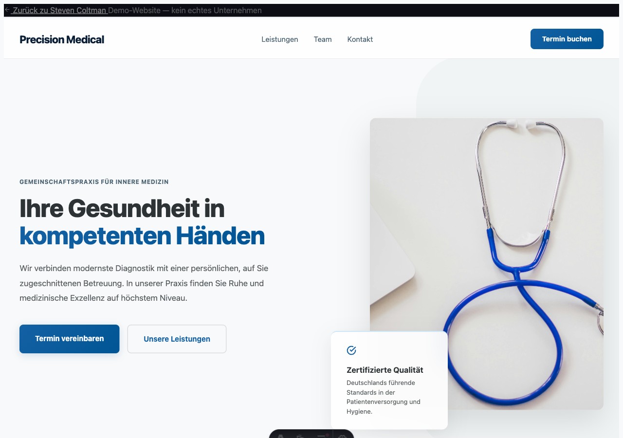 Screenshot Precision Medical — Innere Medizin (Hell)