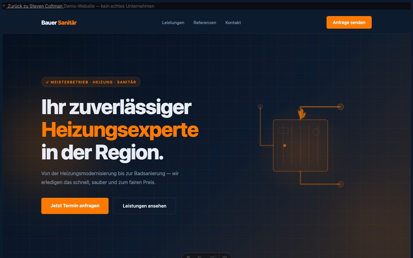 Screenshot Bauer Sanitär & Heizung GmbH